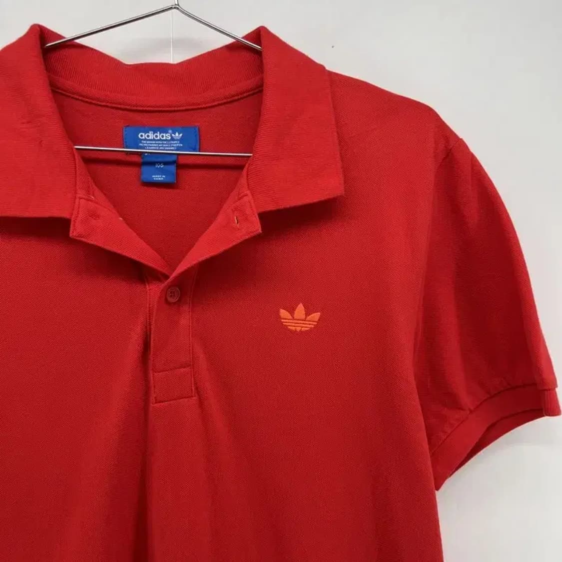 105 아디다스 오리지널스 불꽃로고 카라티셔츠 레드 빈티지 남자티셔츠 상품이미지3