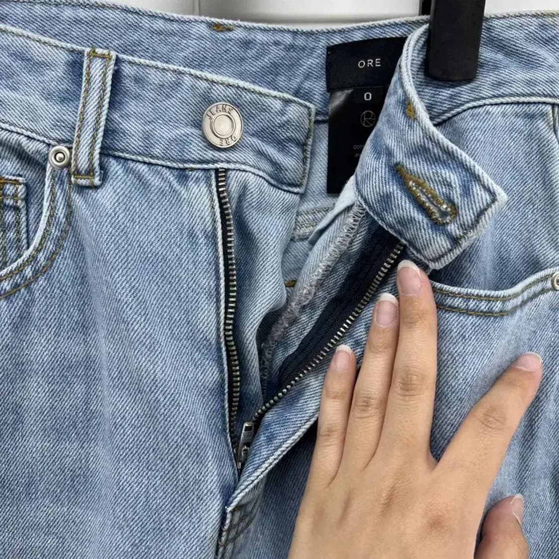 0 ore 오어 여자데님 컷팅 청바지 와이드팬츠 연청 여름청바지 상품이미지5