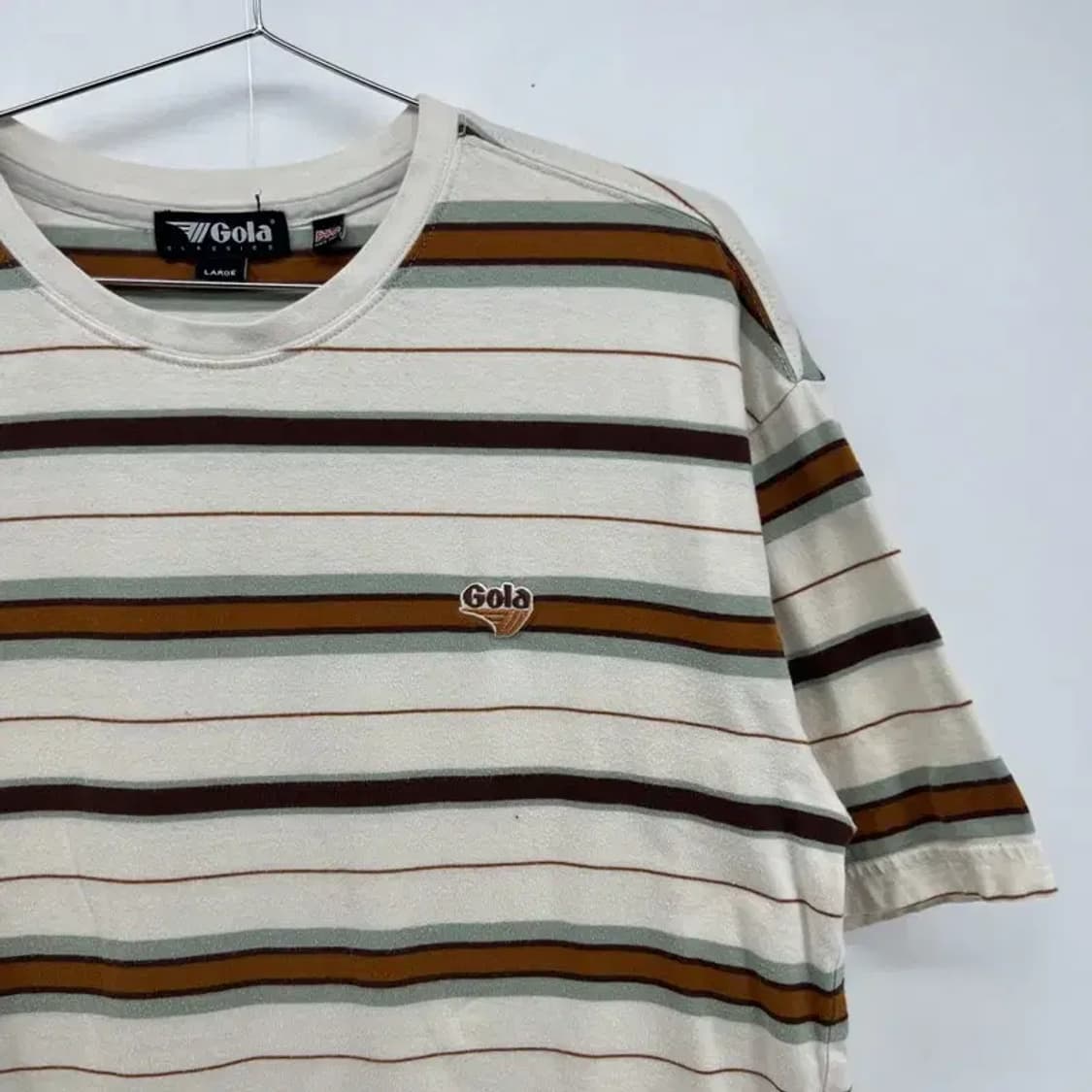 라지 gola 골라 오버핏 스트라이프 반팔티셔츠 빈티지클래식 상품이미지4