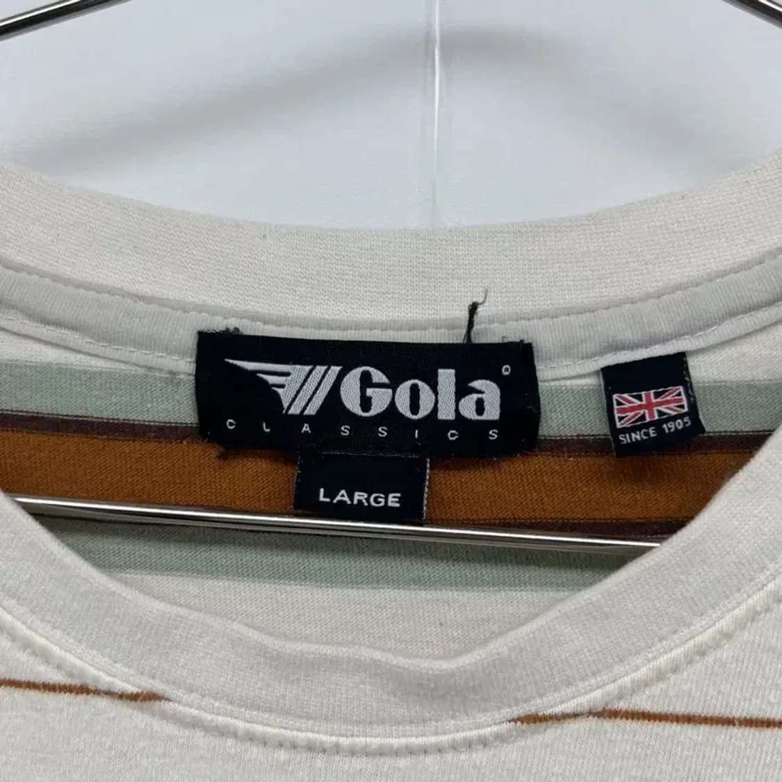 라지 gola 골라 오버핏 스트라이프 반팔티셔츠 빈티지클래식 상품이미지6