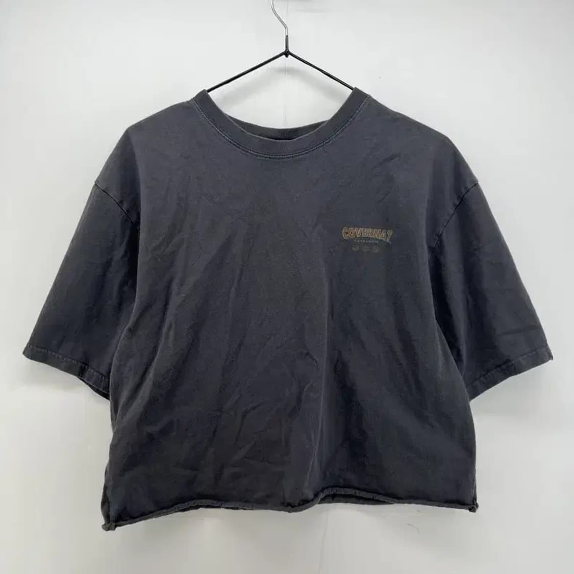 라지 커버낫 크롭 여자 반팔티셔츠 블랙 빈티지 상품이미지1