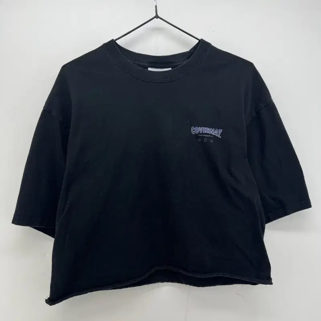 라지 커버낫 크롭 여자 반팔티셔츠 블랙 빈티지 상품이미지1