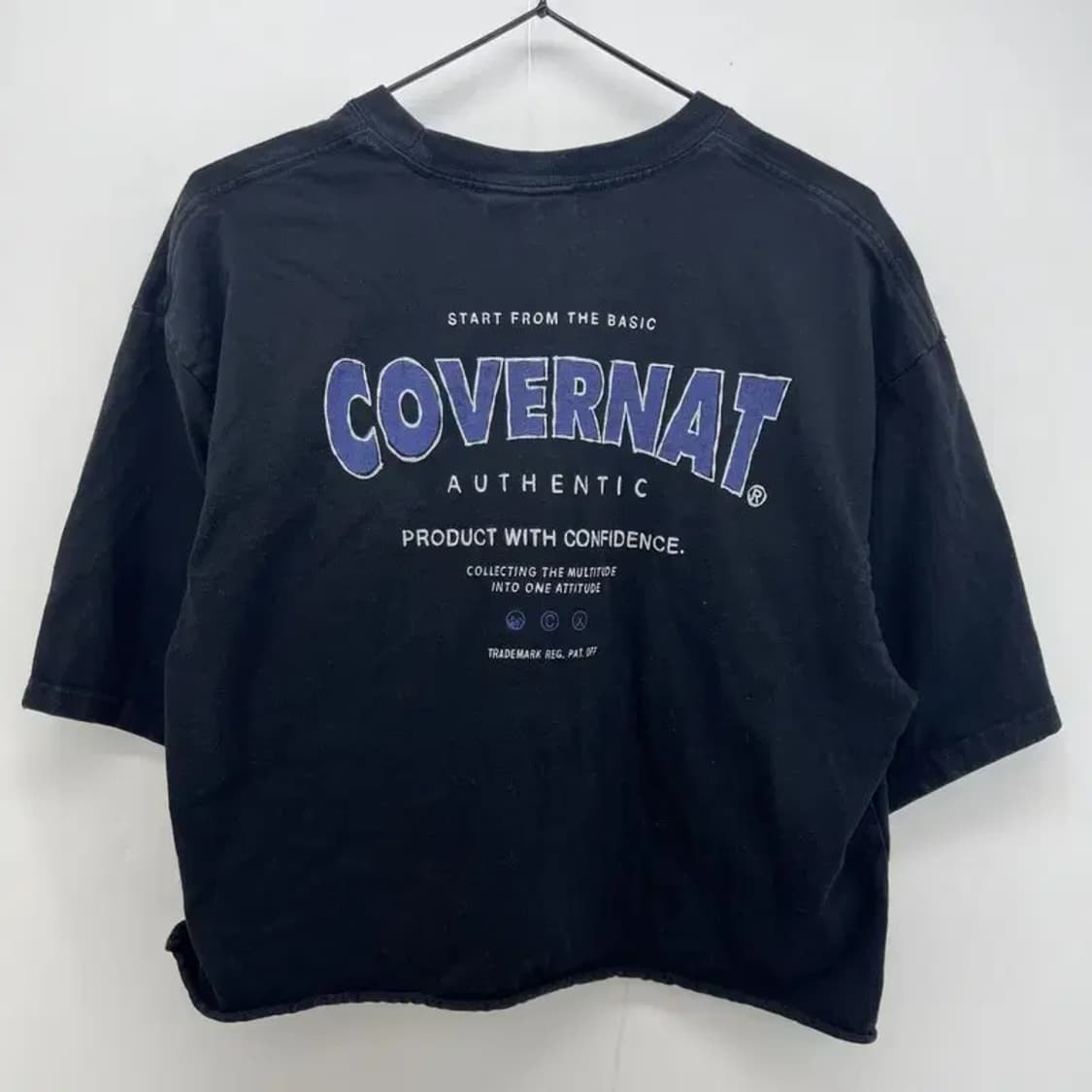 라지 커버낫 크롭 여자 반팔티셔츠 블랙 빈티지 상품이미지2