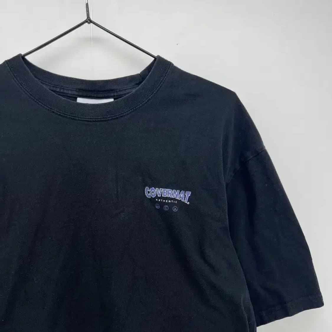 라지 커버낫 크롭 여자 반팔티셔츠 블랙 빈티지 상품이미지3