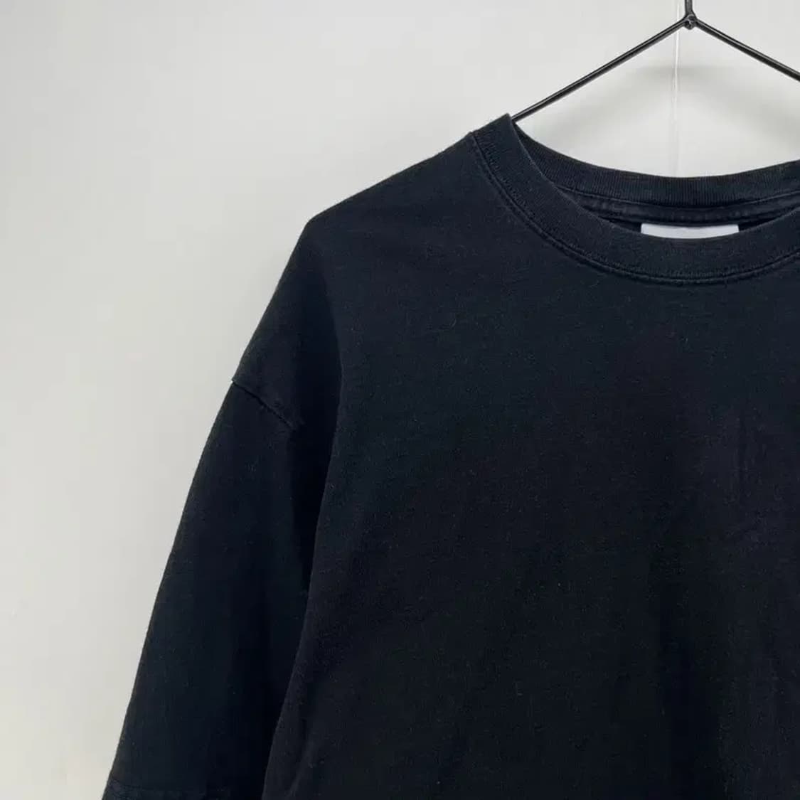 라지 커버낫 크롭 여자 반팔티셔츠 블랙 빈티지 상품이미지4