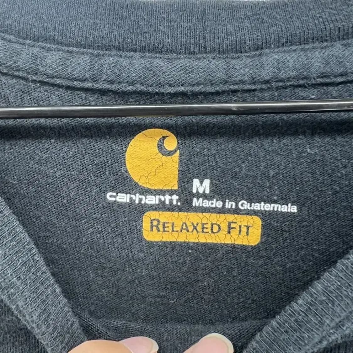 미디움 칼하트 워크웨어 빅로고 오버핏 반팔티 블랙 상품이미지3