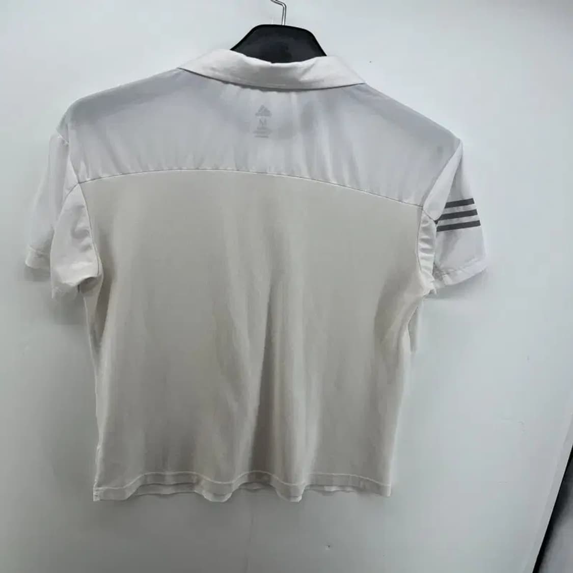 미디움 아디다스 삼선 기능성 남자 골프 스판 카라티셔츠 화이트 상품이미지2