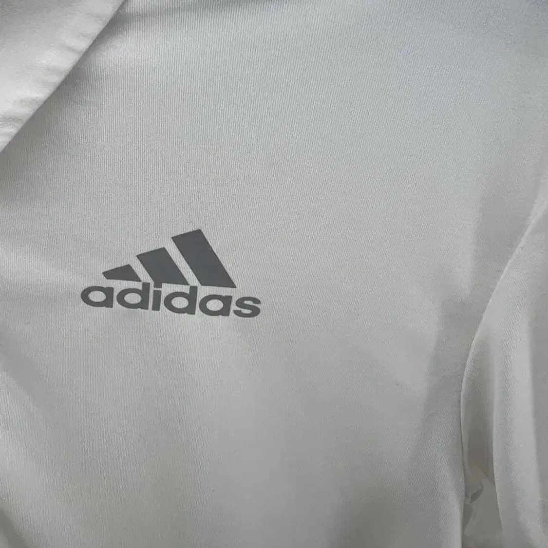 미디움 아디다스 삼선 기능성 남자 골프 스판 카라티셔츠 화이트 상품이미지3