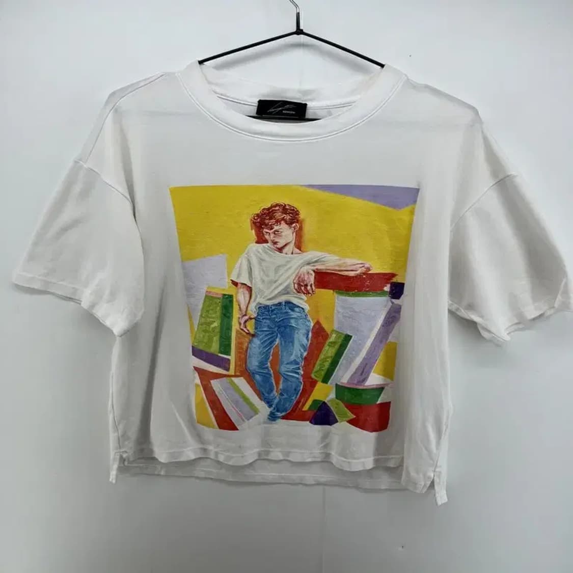 95 지오송지오 오버핏 화이트 반팔티셔츠 빈티지 B그레이드 얼룩존재 상품이미지1
