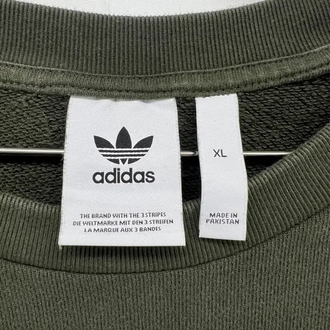 xl 아디다스 오리지널스 불꽃로고 오버핏 카키 녹색 맨투맨티셔츠 빈티지 상품이미지5
