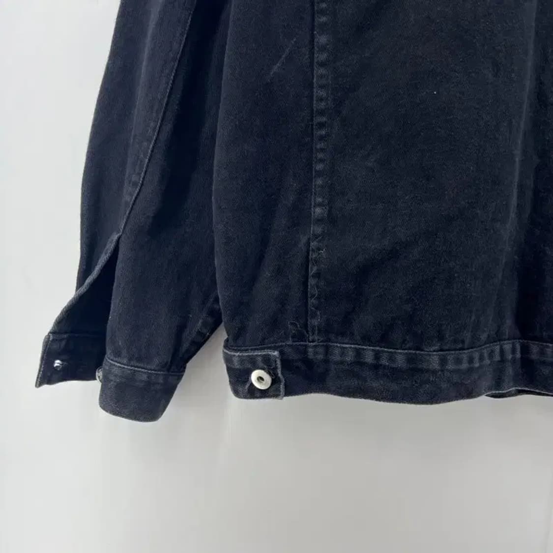 미디움 파르티멘토 오버핏 블랙 데님셔츠 빈티지 남자 셔츠 상품이미지4