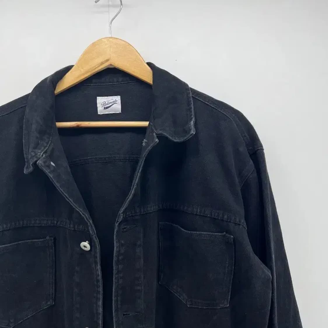 미디움 파르티멘토 오버핏 블랙 데님셔츠 빈티지 남자 셔츠 상품이미지5