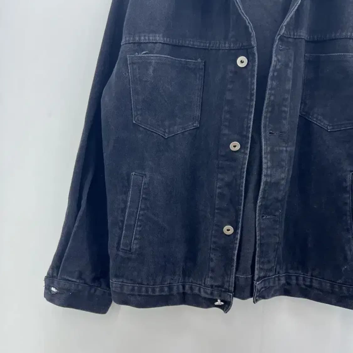 미디움 파르티멘토 오버핏 블랙 데님셔츠 빈티지 남자 셔츠 상품이미지6