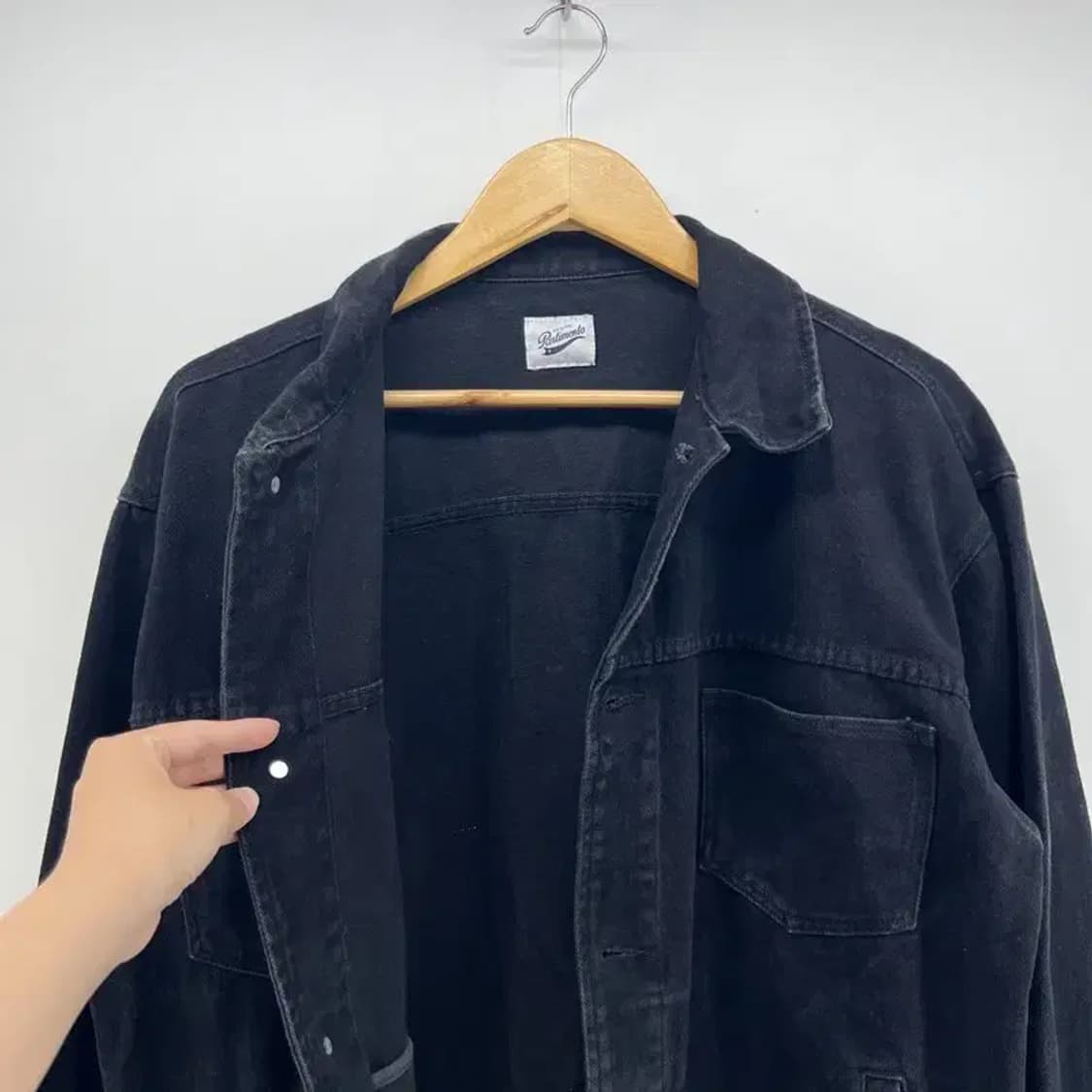 미디움 파르티멘토 오버핏 블랙 데님셔츠 빈티지 남자 셔츠 상품이미지7
