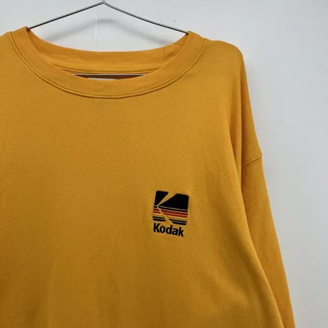 미디움 코닥 오버핏 남여공용 옐로우 맨투맨티셔츠 빈티지 상품이미지3