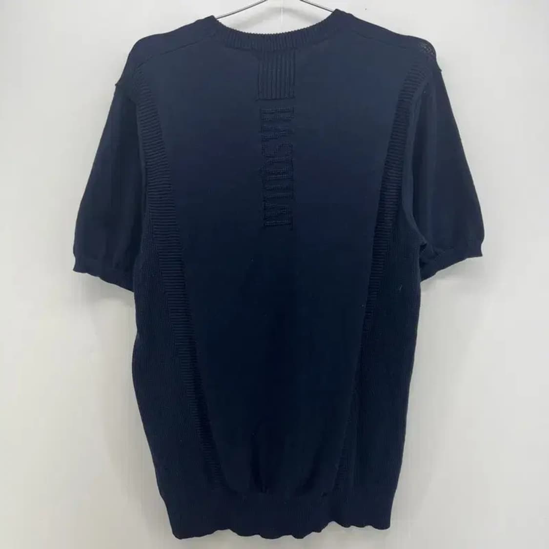 100 장미쉘 바스키아 남여공용 골프 니트 반팔 빈티지 네이비 상품이미지2