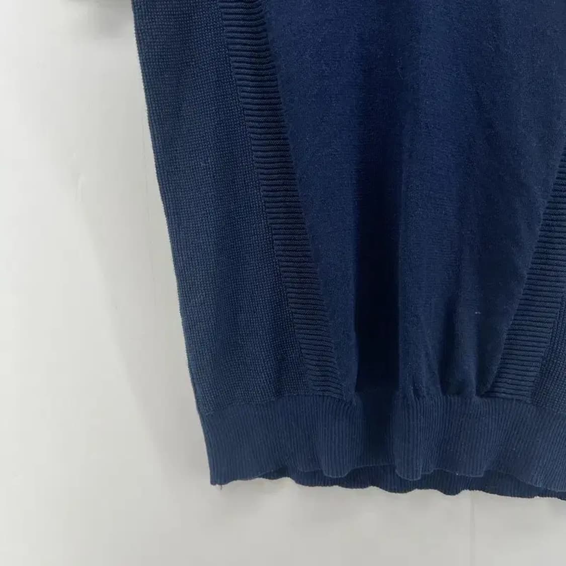 100 장미쉘 바스키아 남여공용 골프 니트 반팔 빈티지 네이비 상품이미지4