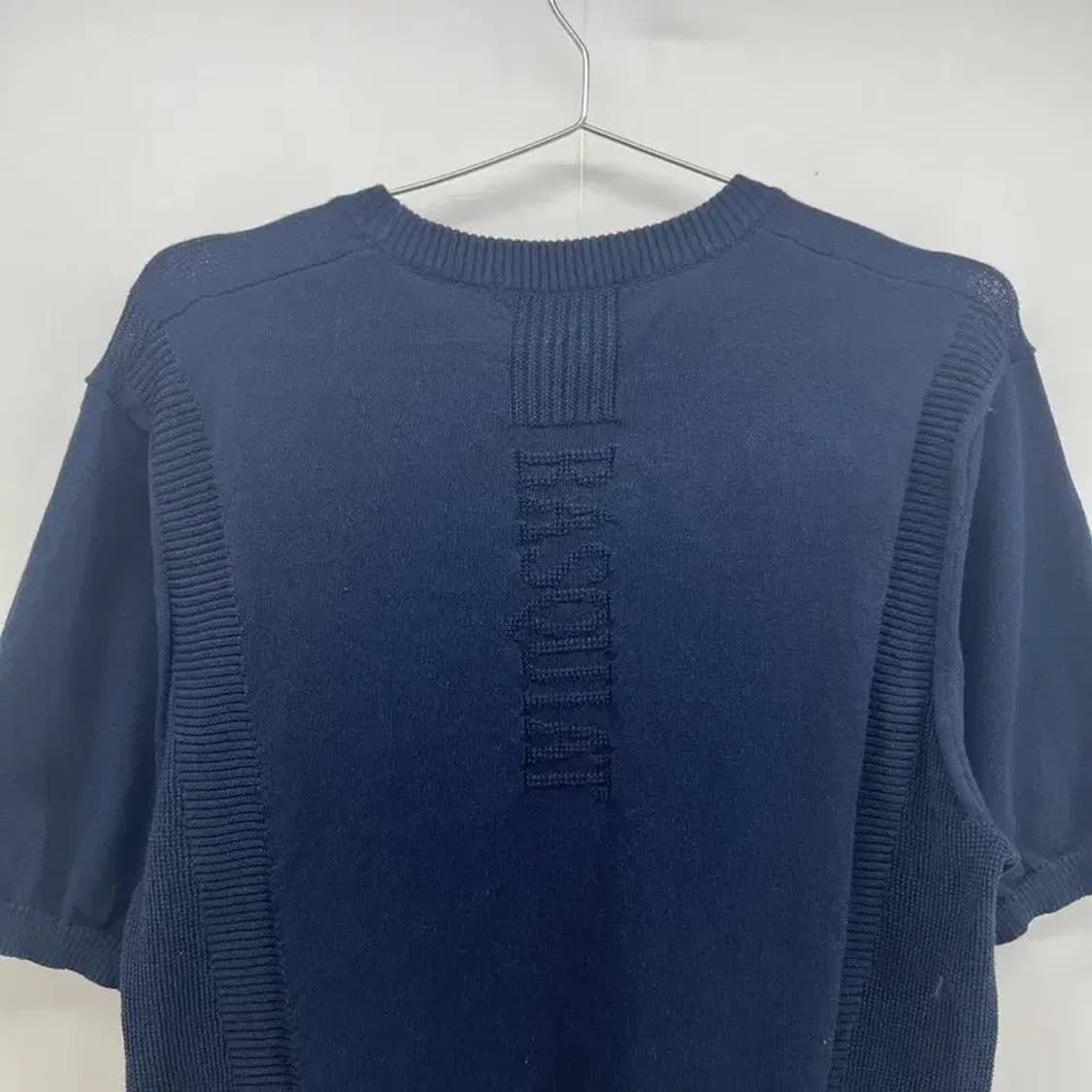 100 장미쉘 바스키아 남여공용 골프 니트 반팔 빈티지 네이비 상품이미지5