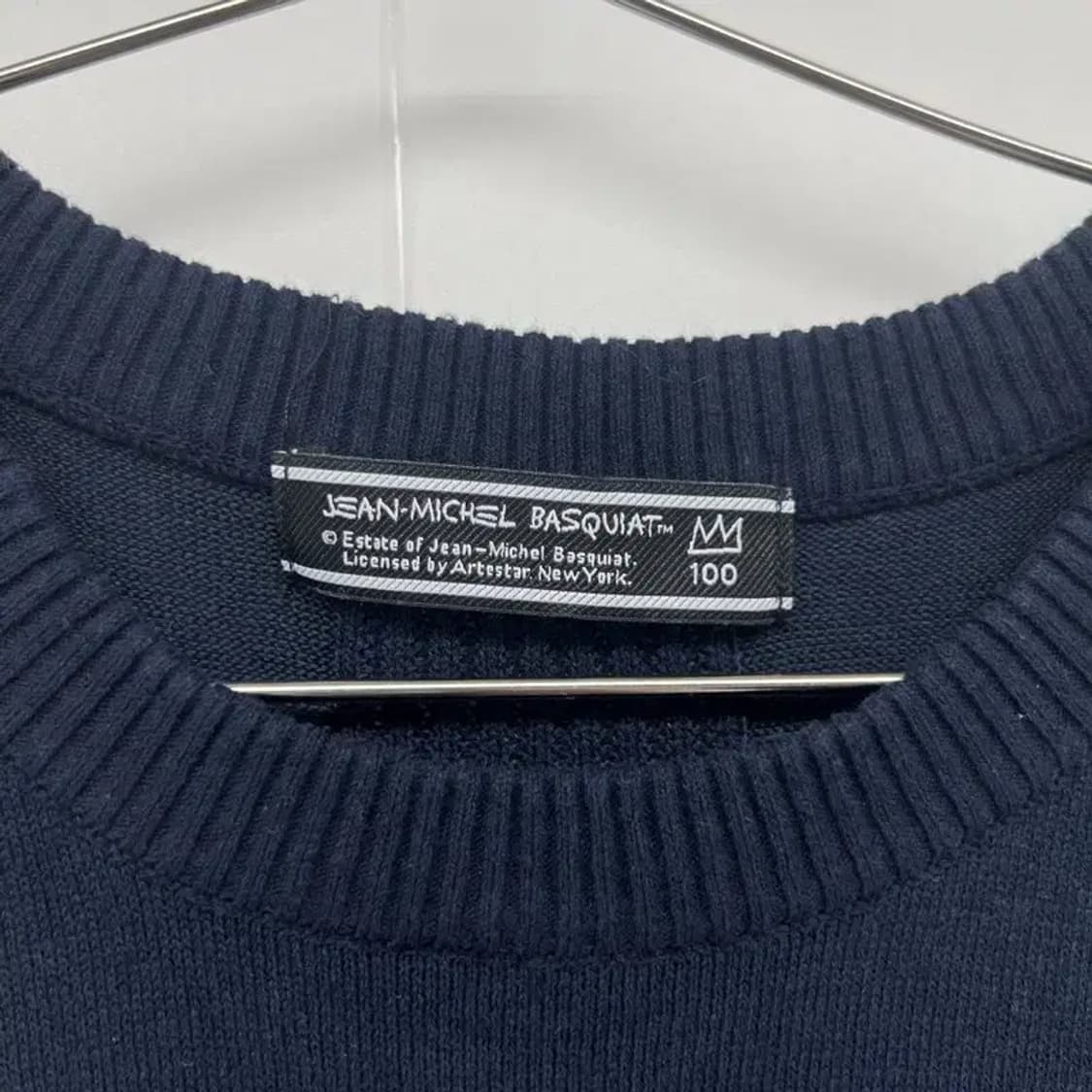 100 장미쉘 바스키아 남여공용 골프 니트 반팔 빈티지 네이비 상품이미지6