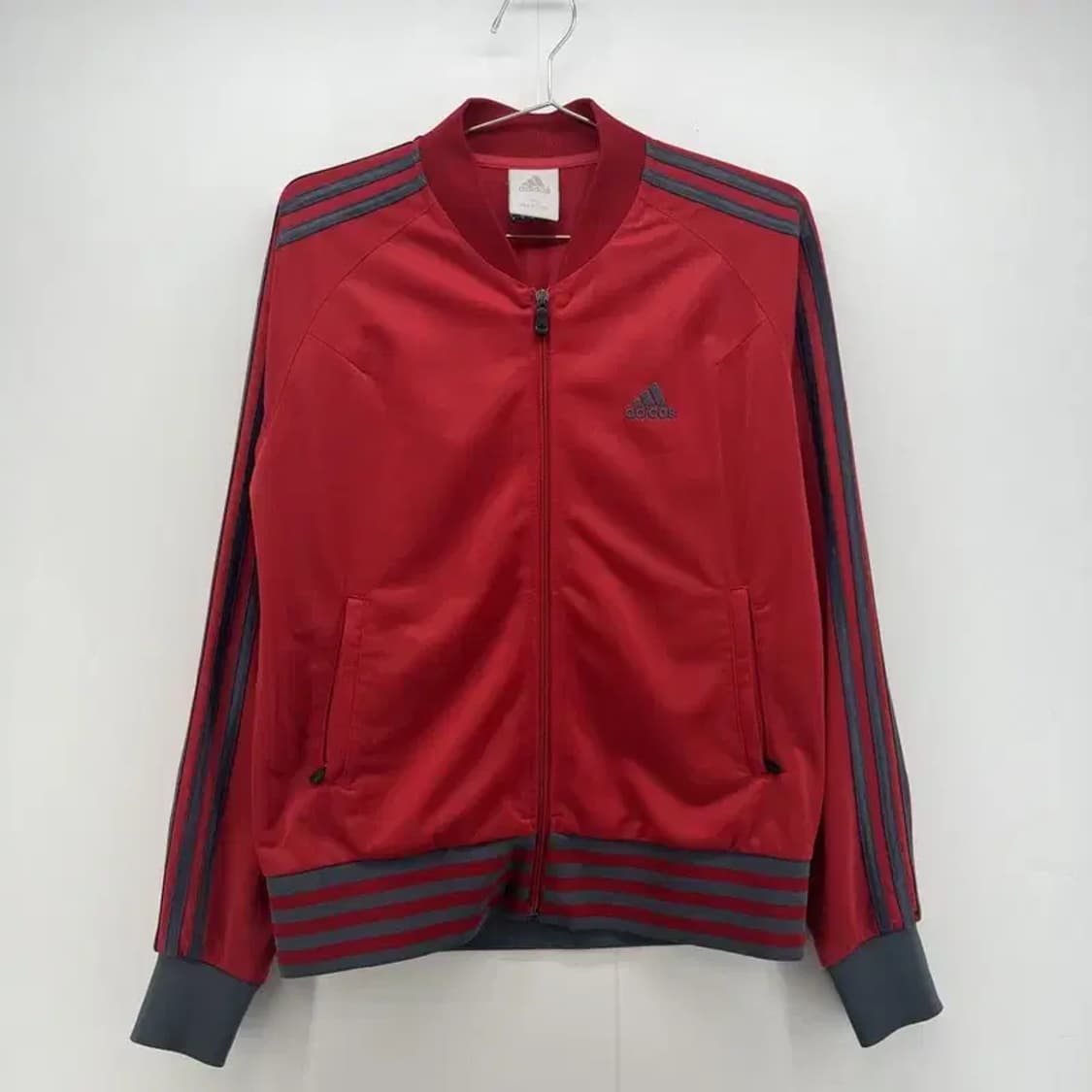 95 아디다스 삼선 다홍색 레드 져지 hsw니트 트레이닝탑져지 여자 상품이미지1