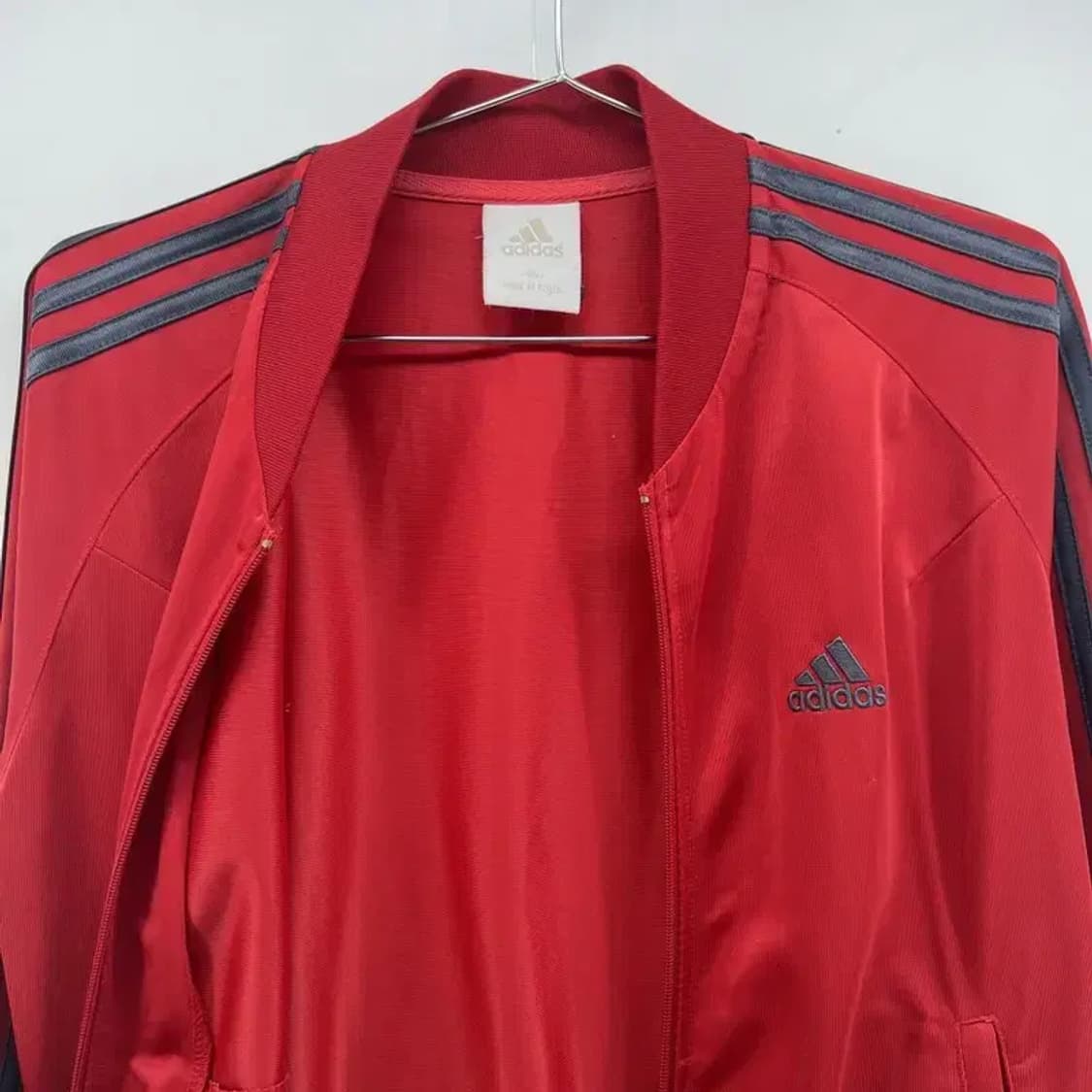 95 아디다스 삼선 다홍색 레드 져지 hsw니트 트레이닝탑져지 여자 상품이미지6