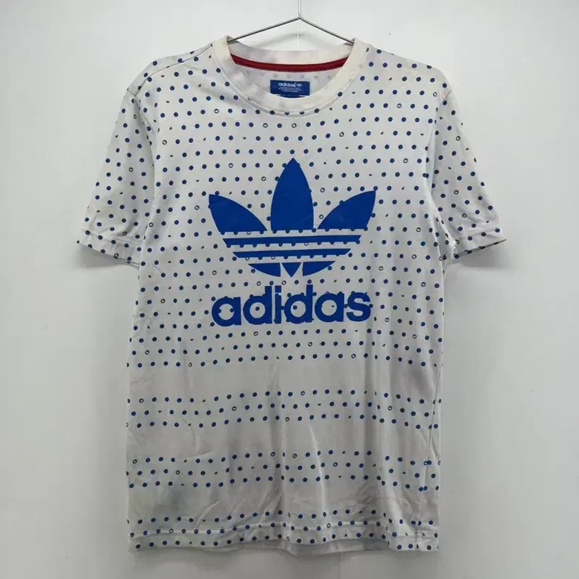 90 아디다스 오리지널스 불꽃로고 오버핏 땡땡이 반팔티셔츠 빈티지 상품이미지1