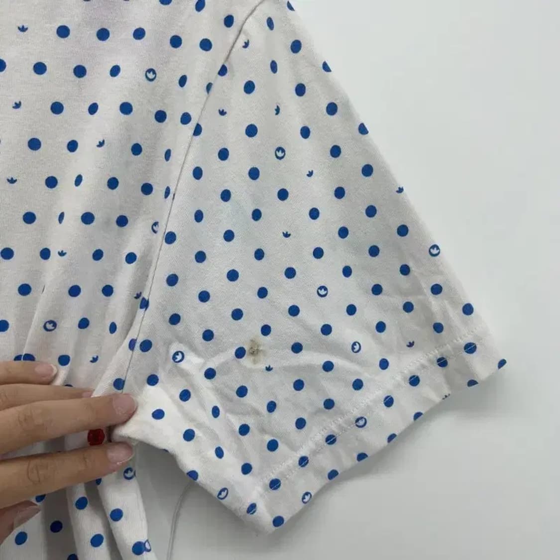 90 아디다스 오리지널스 불꽃로고 오버핏 땡땡이 반팔티셔츠 빈티지 상품이미지4