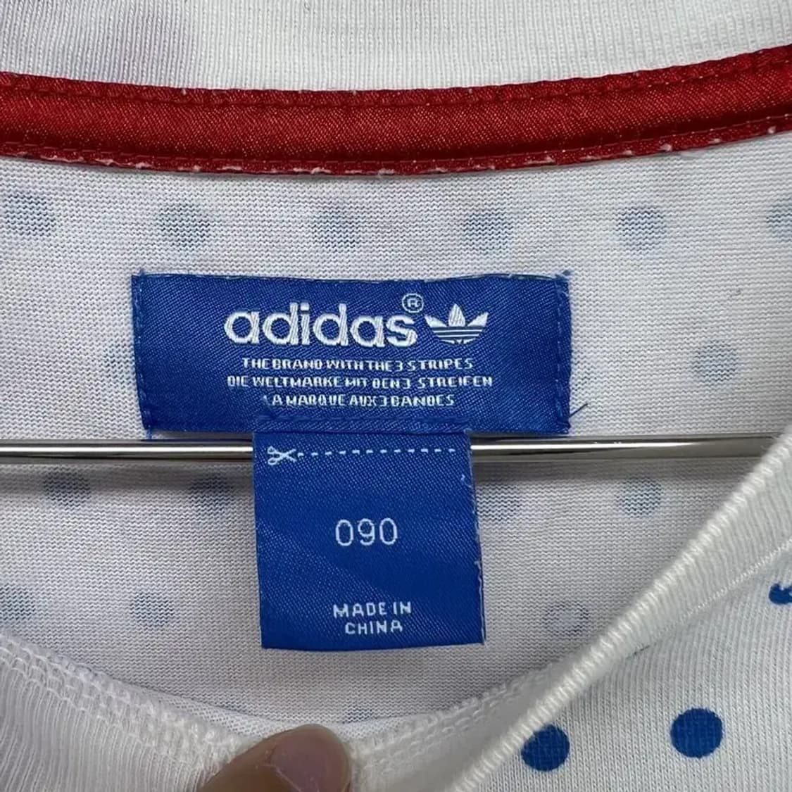 90 아디다스 오리지널스 불꽃로고 오버핏 땡땡이 반팔티셔츠 빈티지 상품이미지6