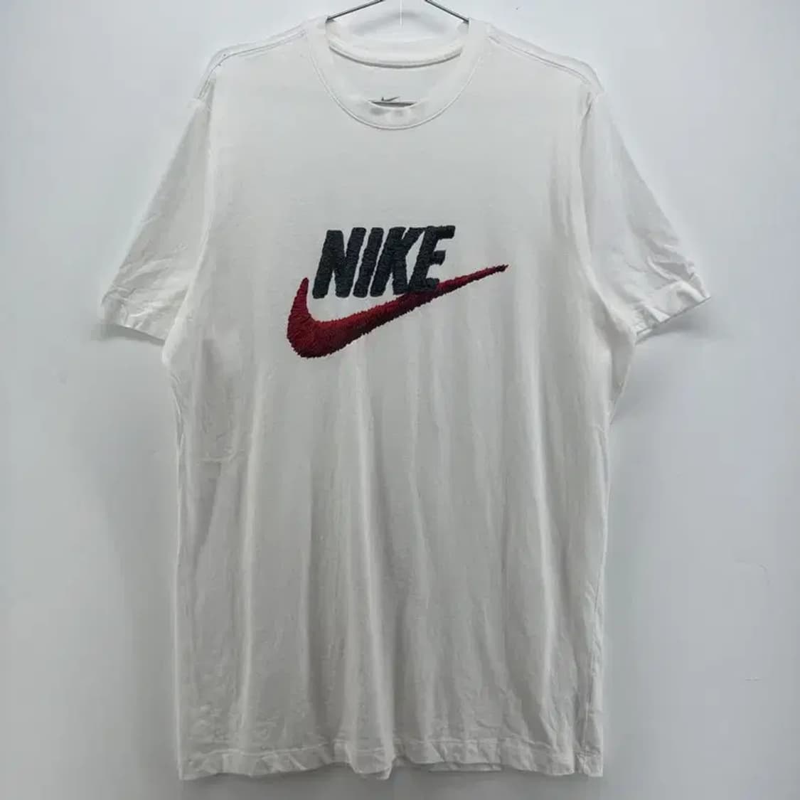라지 나이키 스우시 오버핏 남자 화이트 반팔티셔츠 빈티지 상품이미지1