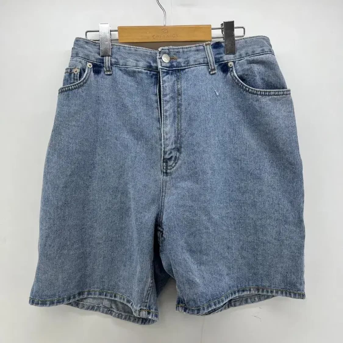 29 30 넘여공용 버뮤다팬츠 데님팬츠 청반바지 오버핏 유니크 바지 상품이미지2