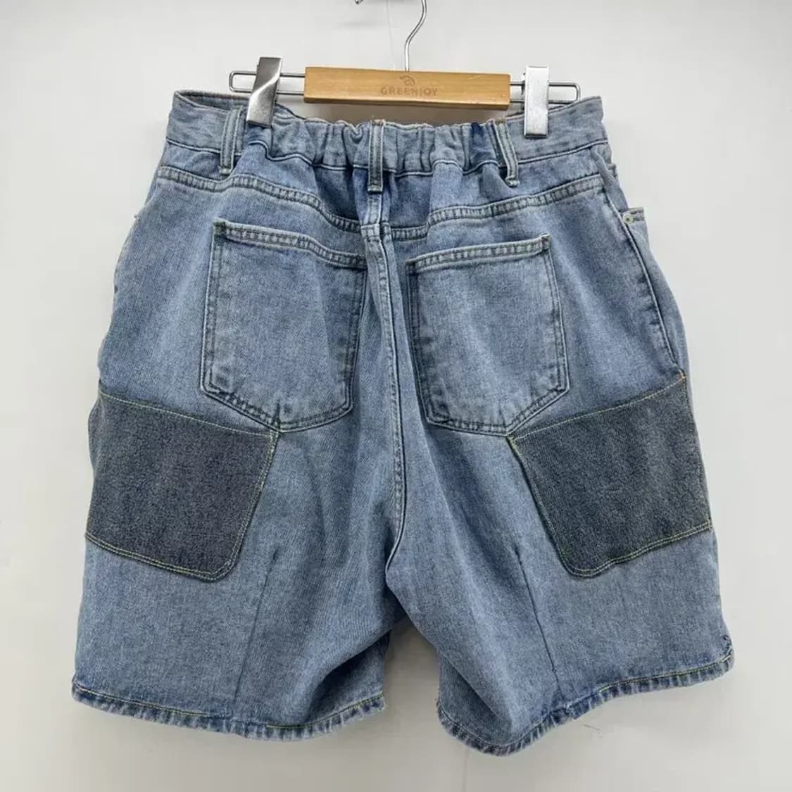 29 30 넘여공용 버뮤다팬츠 데님팬츠 청반바지 오버핏 유니크 바지 상품이미지3