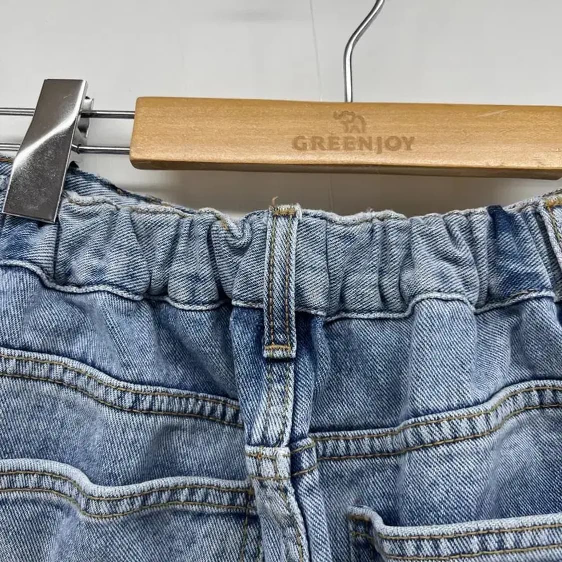 29 30 넘여공용 버뮤다팬츠 데님팬츠 청반바지 오버핏 유니크 바지 상품이미지8