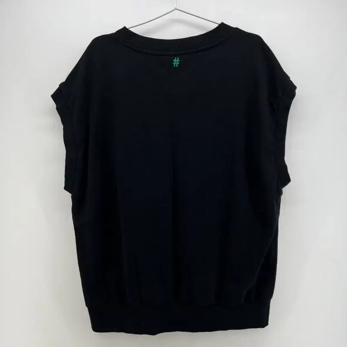 라지 빈트릴 로고 오버핏 조끼 반팔코디 블랙 빈티지 남여공용 상품이미지2