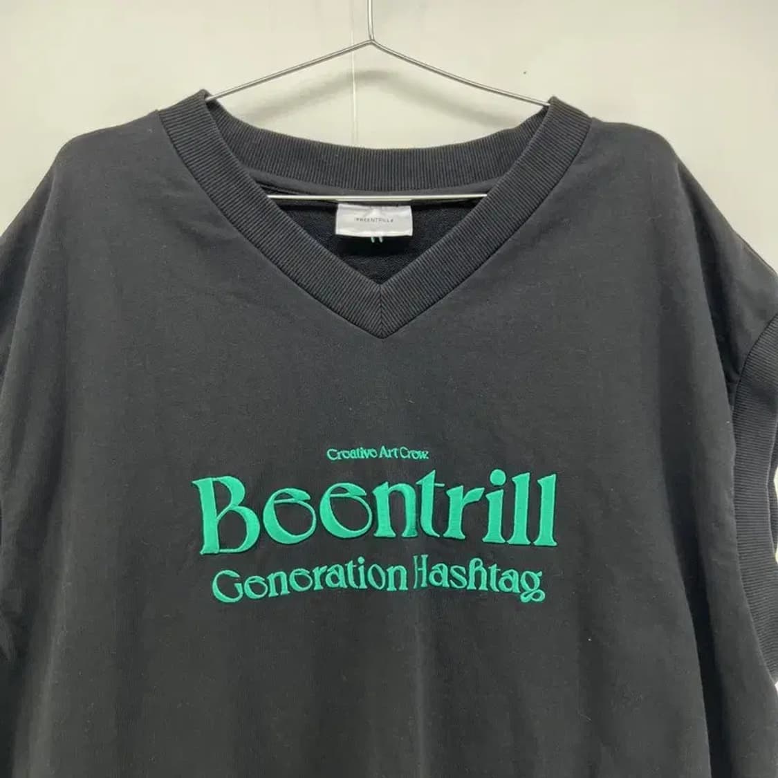 라지 빈트릴 로고 오버핏 조끼 반팔코디 블랙 빈티지 남여공용 상품이미지5