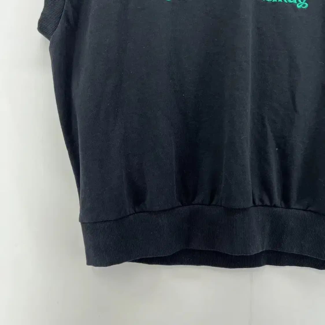 라지 빈트릴 로고 오버핏 조끼 반팔코디 블랙 빈티지 남여공용 상품이미지6