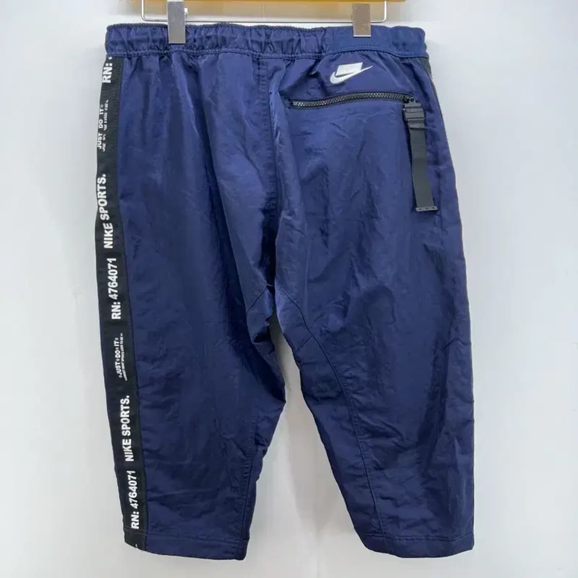 85 라지 나이키 발렌타인 사이드라인 로고 빈티지 네이비 나일론팬츠 상품이미지2