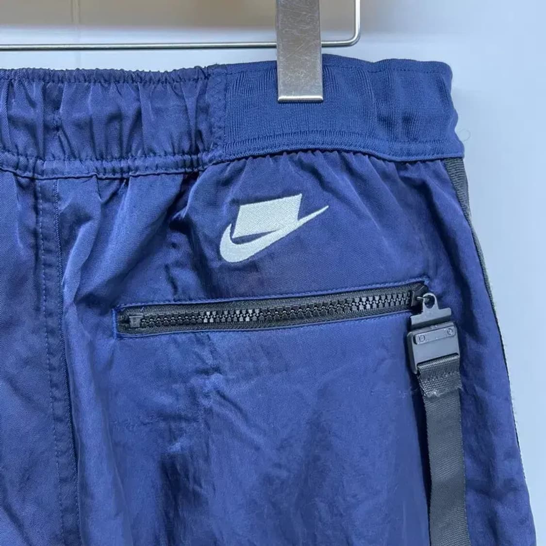 85 라지 나이키 발렌타인 사이드라인 로고 빈티지 네이비 나일론팬츠 상품이미지7