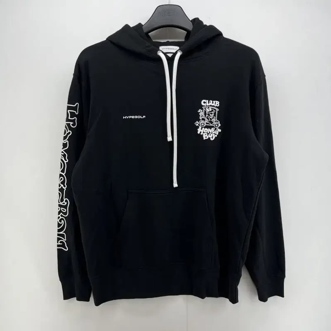 라지 HONESTBOY 오버핏 로고 후드블랙 빈티지 후디 상품이미지1