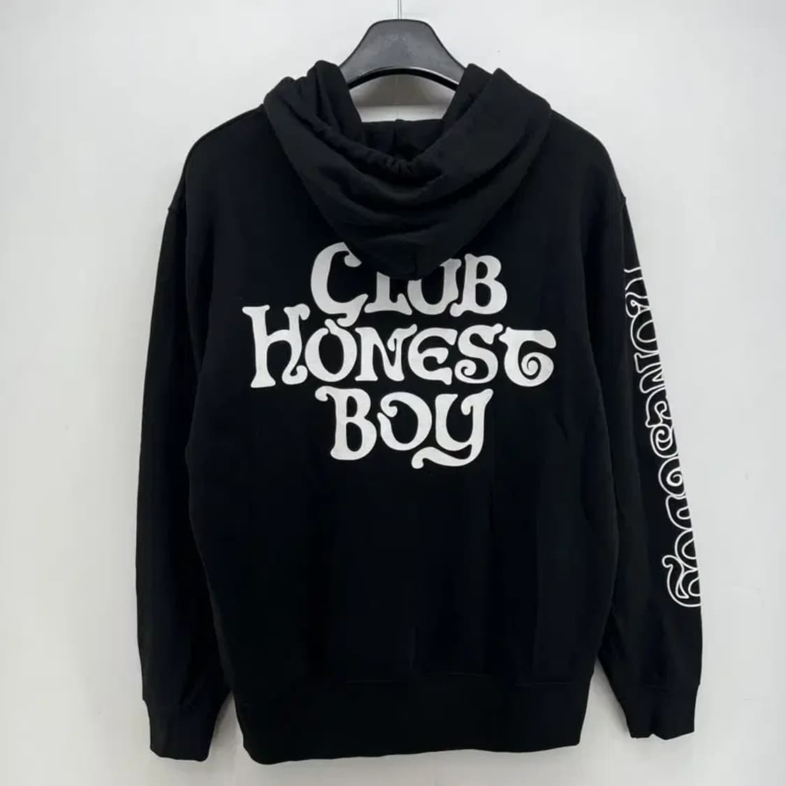 라지 HONESTBOY 오버핏 로고 후드블랙 빈티지 후디 상품이미지2