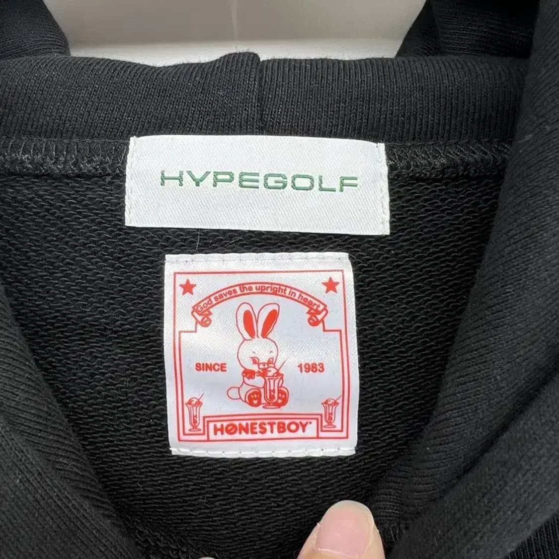라지 HONESTBOY 오버핏 로고 후드블랙 빈티지 후디 상품이미지6