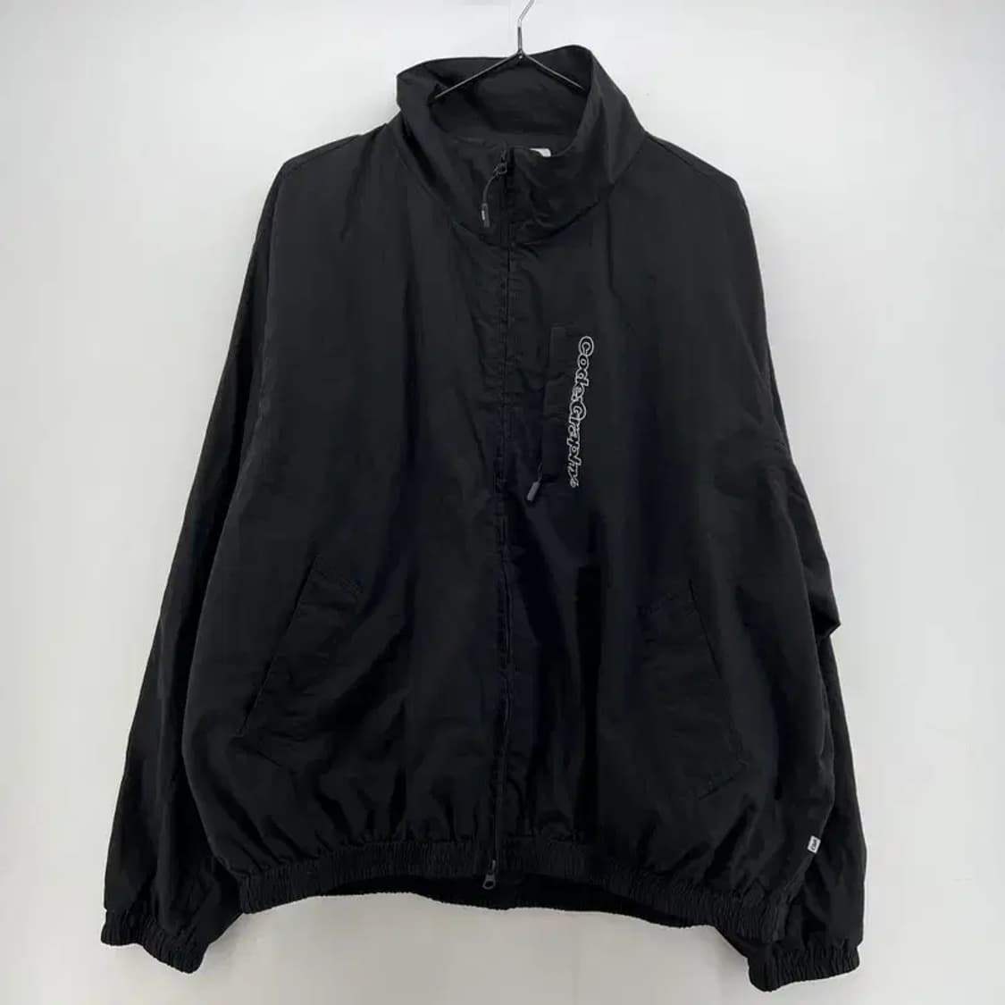라지 코드그라피 오버핏 블랙 2way 투웨이 숏자켓 바막 블랙 공용 상품이미지1