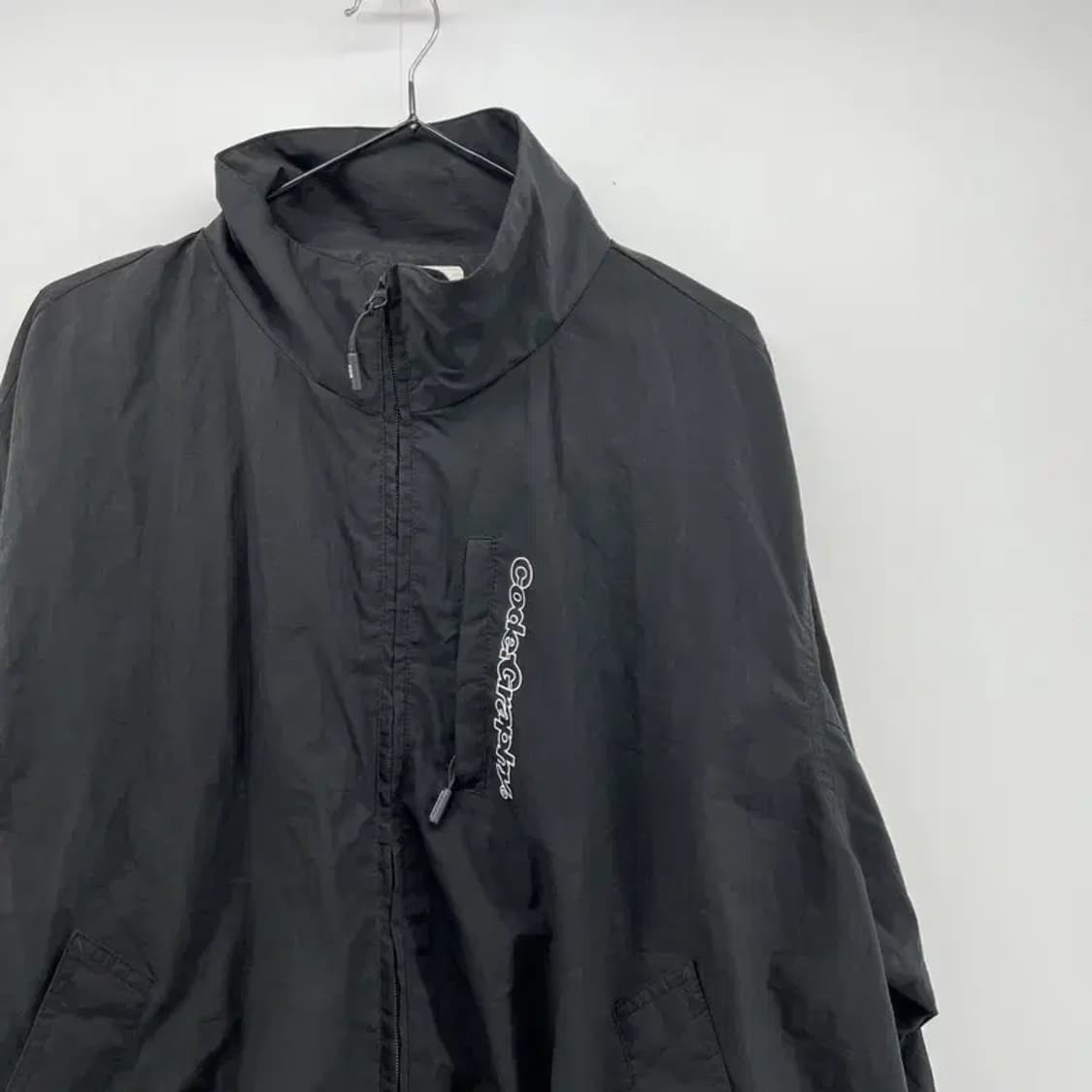 라지 코드그라피 오버핏 블랙 2way 투웨이 숏자켓 바막 블랙 공용 상품이미지3