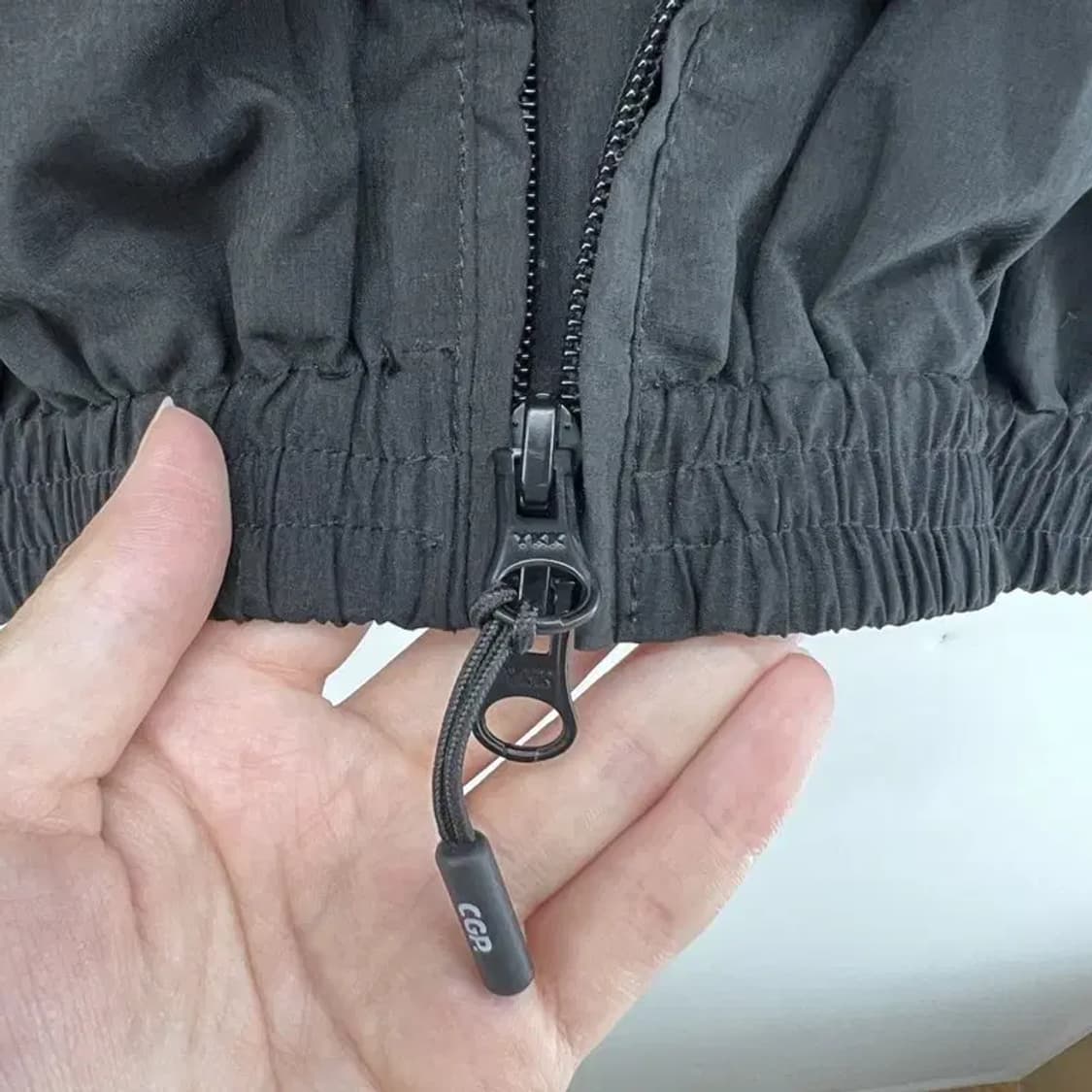 라지 코드그라피 오버핏 블랙 2way 투웨이 숏자켓 바막 블랙 공용 상품이미지5