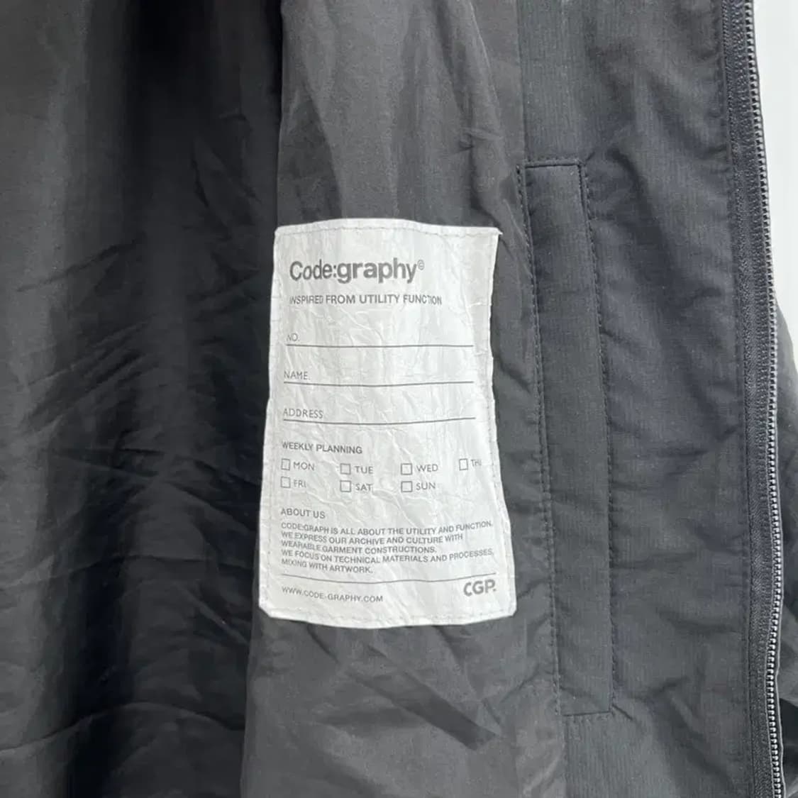 라지 코드그라피 오버핏 블랙 2way 투웨이 숏자켓 바막 블랙 공용 상품이미지9