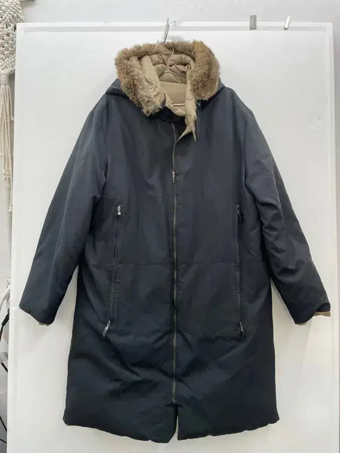 [48] 솔리드옴므 우영미 토끼털 리버시블 남자 양면 롱파카 상품이미지1