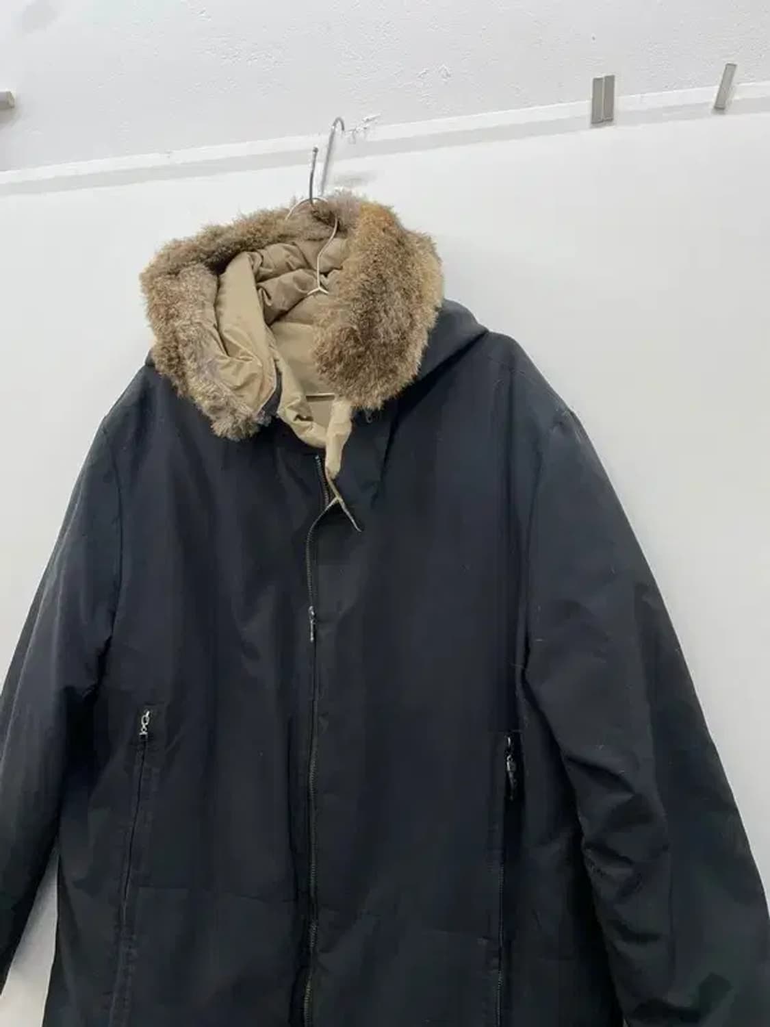 [48] 솔리드옴므 우영미 토끼털 리버시블 남자 양면 롱파카 상품이미지4