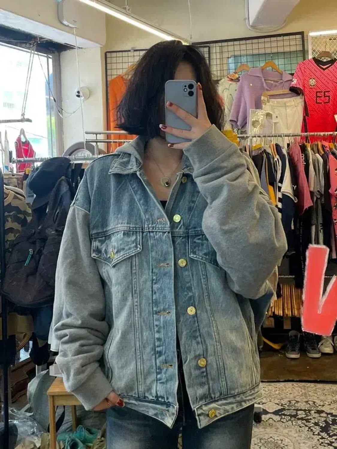 미디움 피어 오브 갓 5TH 컬렉션 데님 후드 레이어 트러커 자켓 상품이미지1