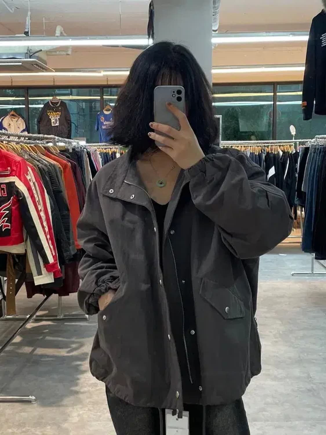 스몰 새상품 오로 ORO 오버핏 필드 숏 자켓 올리브 상품이미지1