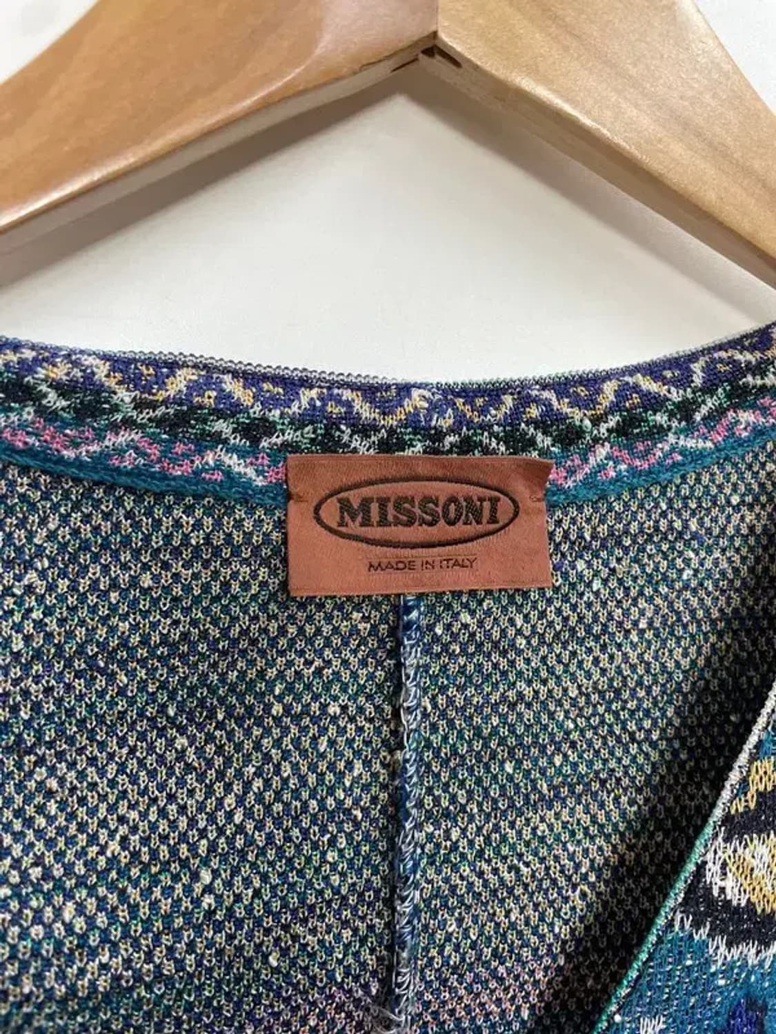 프리 미쏘니 패턴 브이넥 니트 가디건 상품이미지5