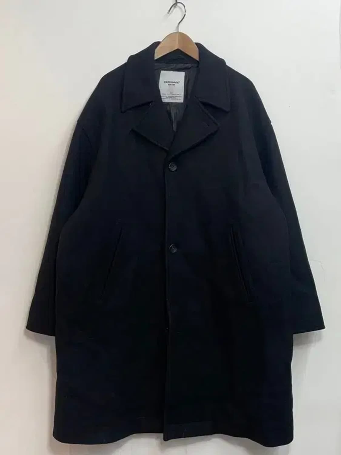 미디움 에스피오나지 오버핏 울 코트 블랙 상품이미지2